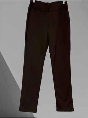 ANNINA Made in Korea Dark Brown Women's Straight-Leg Elastic Waist Pants Size L